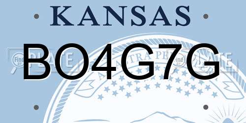 BO4G7G Kansas License Plate