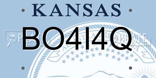 BO4I4Q Kansas License Plate