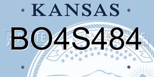 BO4S484 Kansas License Plate