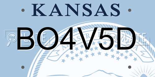 BO4V5D Kansas License Plate