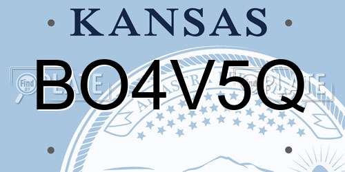 BO4V5Q Kansas License Plate