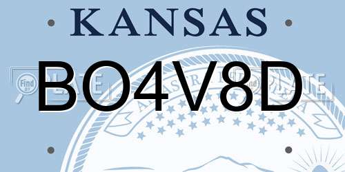BO4V8D Kansas License Plate