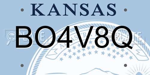 BO4V8Q Kansas License Plate