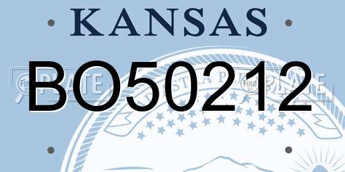 BO50212 Kansas License Plate
