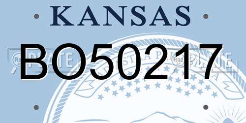 BO50217 Kansas License Plate