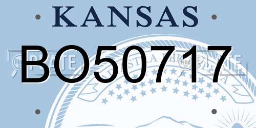 BO50717 Kansas License Plate