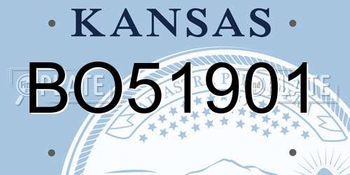BO51901 Kansas License Plate