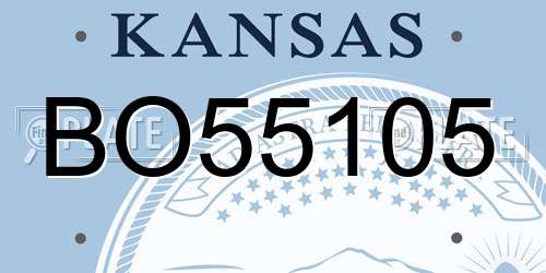 BO55105 Kansas License Plate