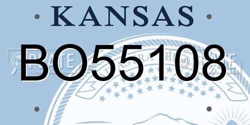 BO55108 Kansas License Plate