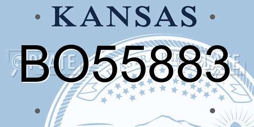 BO55883 Kansas License Plate