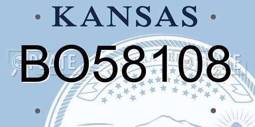 BO58108 Kansas License Plate