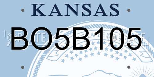 BO5B105 Kansas License Plate