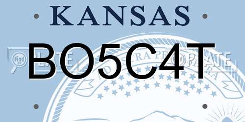 BO5C4T Kansas License Plate