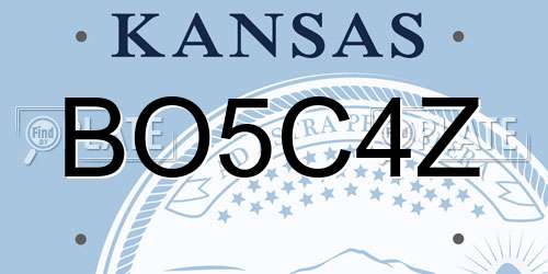 BO5C4Z Kansas License Plate