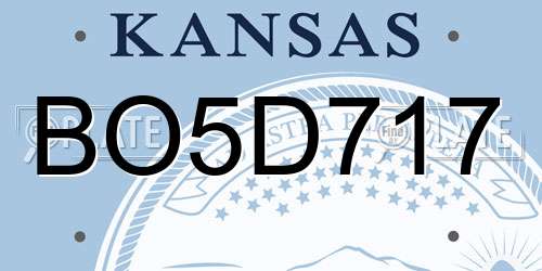 BO5D717 Kansas License Plate