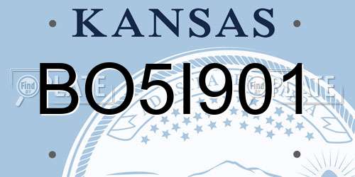 BO5I901 Kansas License Plate