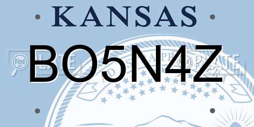 BO5N4Z Kansas License Plate