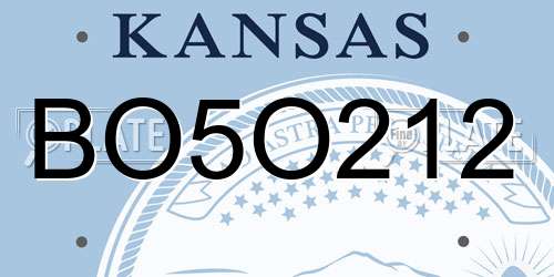 BO5O212 Kansas License Plate