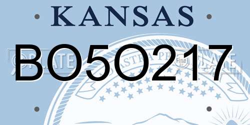 BO5O217 Kansas License Plate