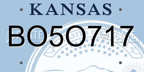 BO5O717 Kansas License Plate