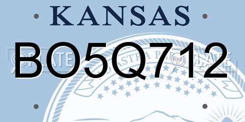 BO5Q712 Kansas License Plate