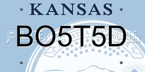 BO5T5D Kansas License Plate