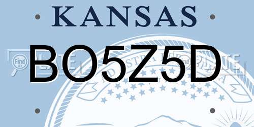 BO5Z5D Kansas License Plate