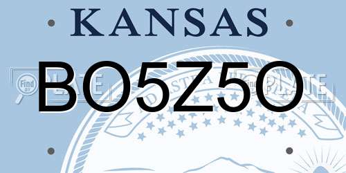 BO5Z5O Kansas License Plate