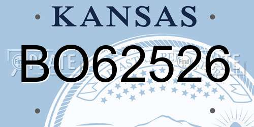 BO62526 Kansas License Plate