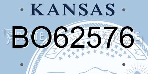 BO62576 Kansas License Plate