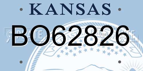 BO62826 Kansas License Plate