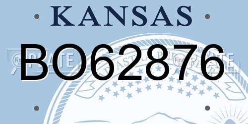 BO62876 Kansas License Plate