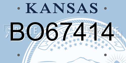 BO67414 Kansas License Plate