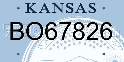 BO67826 Kansas License Plate
