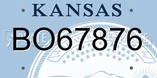 BO67876 Kansas License Plate