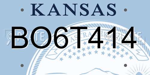 BO6T414 Kansas License Plate