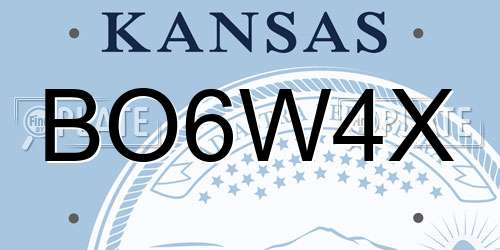 BO6W4X Kansas License Plate