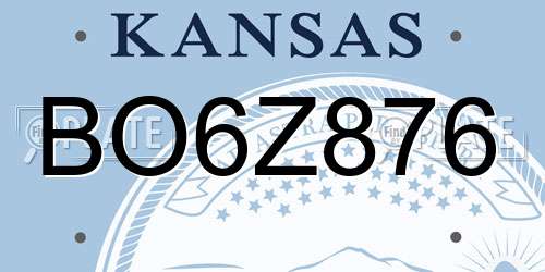 BO6Z876 Kansas License Plate