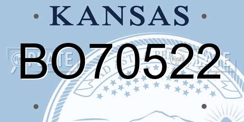 BO70522 Kansas License Plate