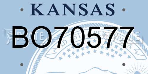 BO70577 Kansas License Plate
