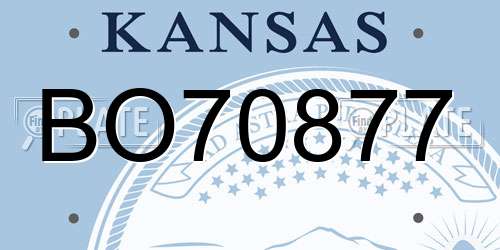 BO70877 Kansas License Plate