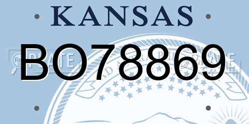 BO78869 Kansas License Plate