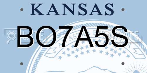 BO7A5S Kansas License Plate