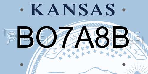 BO7A8B Kansas License Plate