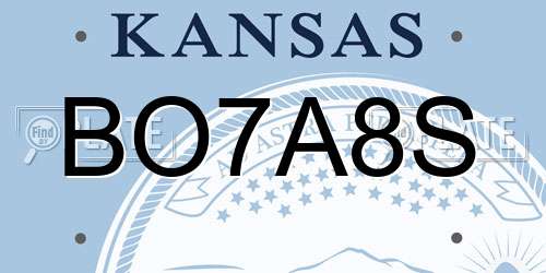 BO7A8S Kansas License Plate