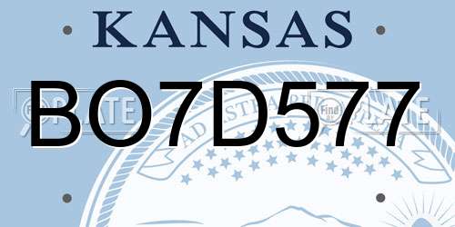 BO7D577 Kansas License Plate