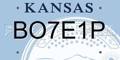 BO7E1P Kansas License Plate