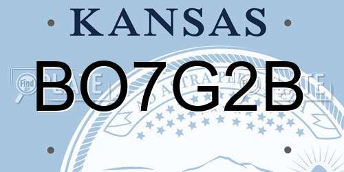 BO7G2B Kansas License Plate