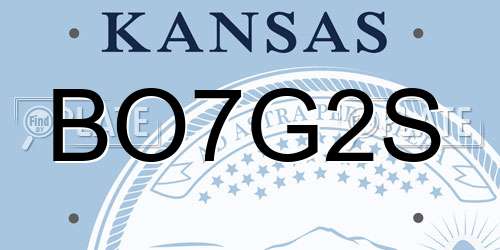 BO7G2S Kansas License Plate