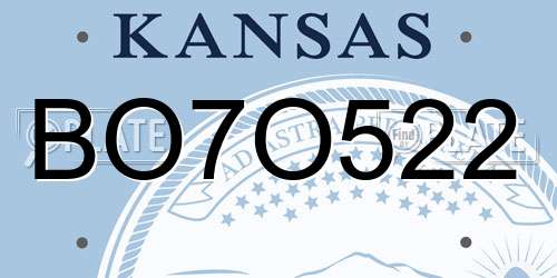 BO7O522 Kansas License Plate